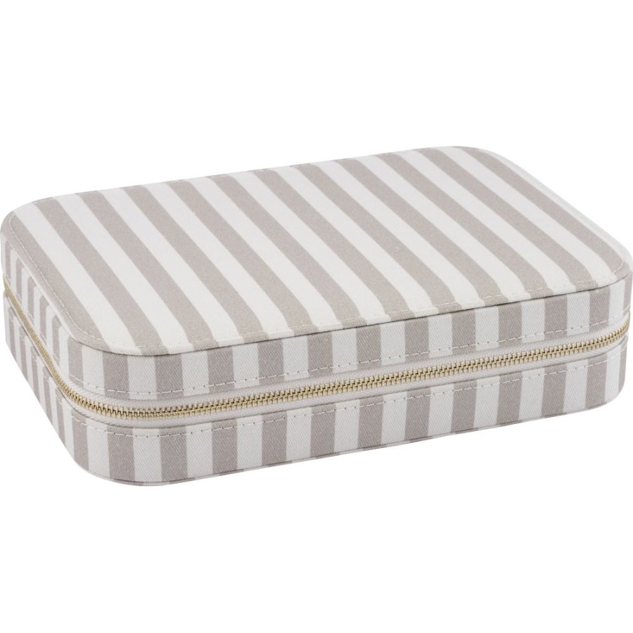 Lene Bjerre Ayille Stripe Smykkeskrin 17x24 cm, Hvid/Linen
