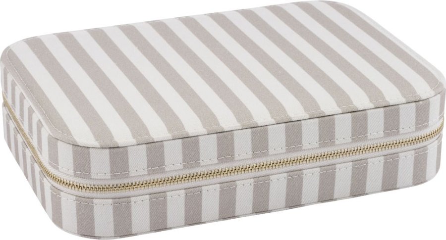 Lene Bjerre Ayille Stripe Smykkeskrin 17x24 cm, Hvid/Linen
