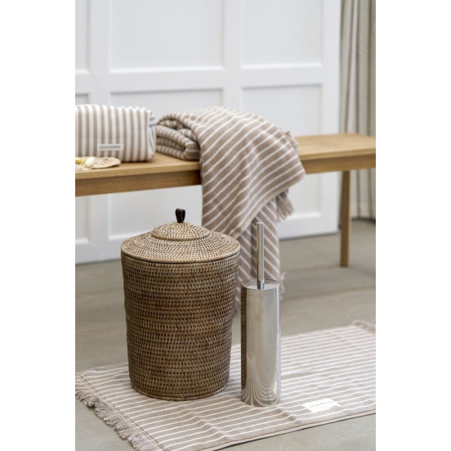 Lene Bjerre Ayille Stripe Toilettaske 14x23 cm, Beige/Hvid