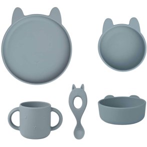 LIEWOOD Vivi Spisestel Kanin 4 Dele, Sea Blue