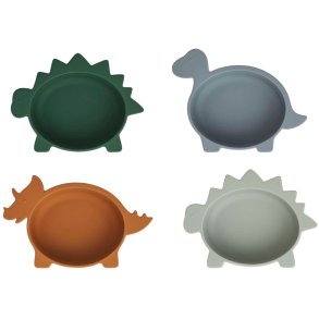 LIEWOOD Iggy Skål Dino 4 stk, Blue Multi Mix