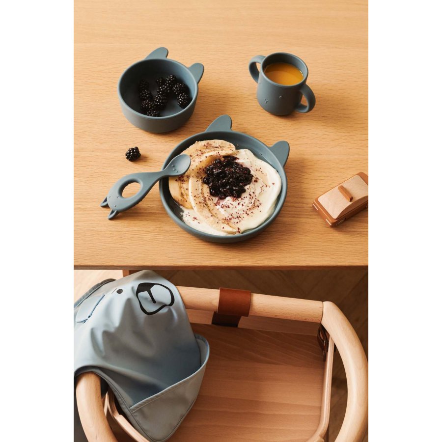 LIEWOOD Vivi Essgeschirr 4-teilig, Rabbit/Whale Blue