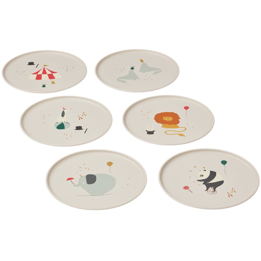 LIEWOOD Remco Tallerken 6 stk. 20 cm, Circus/Sandy