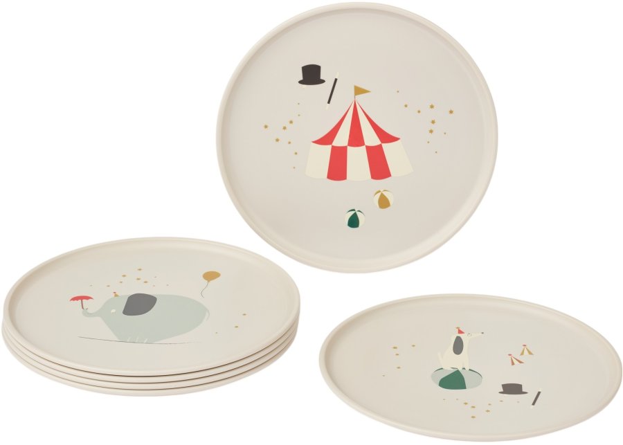 LIEWOOD Remco Tallerken 6 stk. 20 cm, Circus/Sandy