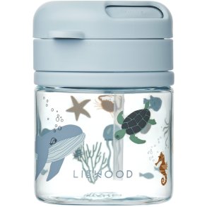 LIEWOOD Pavia Kinderbecher mit Strohhalm 28 cl, Sea Creature/Sandy