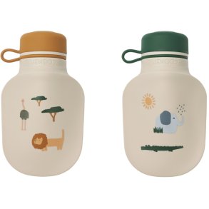 LIEWOOD Lizzie Smoothie-flaske 2 stk. 150 ml, Safari Sandy Mix