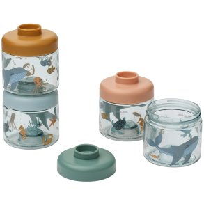 LIEWOOD Dominique Madopbevaring til Baby 4 stk. 100 ml, Sea Creature/Sandy