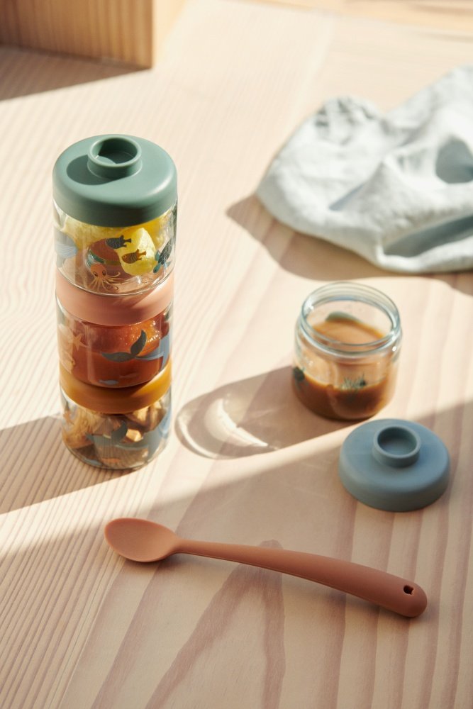 LIEWOOD Dominique Madopbevaring til Baby 4 stk. 100 ml, Sea Creature/Sandy