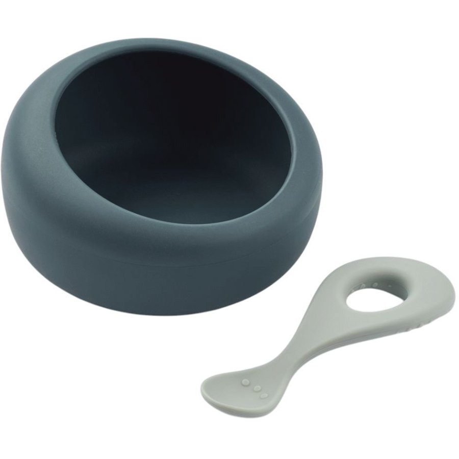 Liewood Sparia Schüssel mit Löffel 470 ml, Whale Blue/Dove Blue