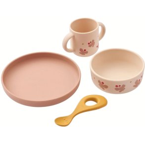 Liewood Vivi Kindergeschirr 4-teilig, Butterfly/Apple Blossom