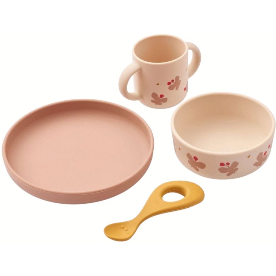 Liewood Vivi Kindergeschirr 4-teilig, Butterfly/Apple Blossom