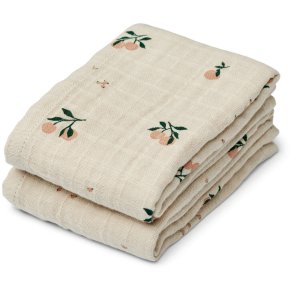 LIEWOOD Lewis Stofbleer 2 stk. 65x65 cm, Peach/Sea Shell Mix