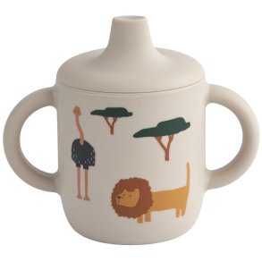 LIEWOOD Neil Schnabeltasse mit Deckel 15 cl, Safari Sandy Mix