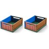 LIEWOOD Weston Faltbare Aufbewahrungsbox 2er Set, 18x25 cm, Eden Multi Mix