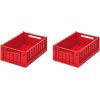 LIEWOOD Weston Faltbare Aufbewahrungsbox 2er Set, 18x25 cm, Apple Red