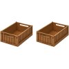 LIEWOOD Weston Faltbare Aufbewahrungsbox 2er Set, 18x25 cm, Golden Caramel