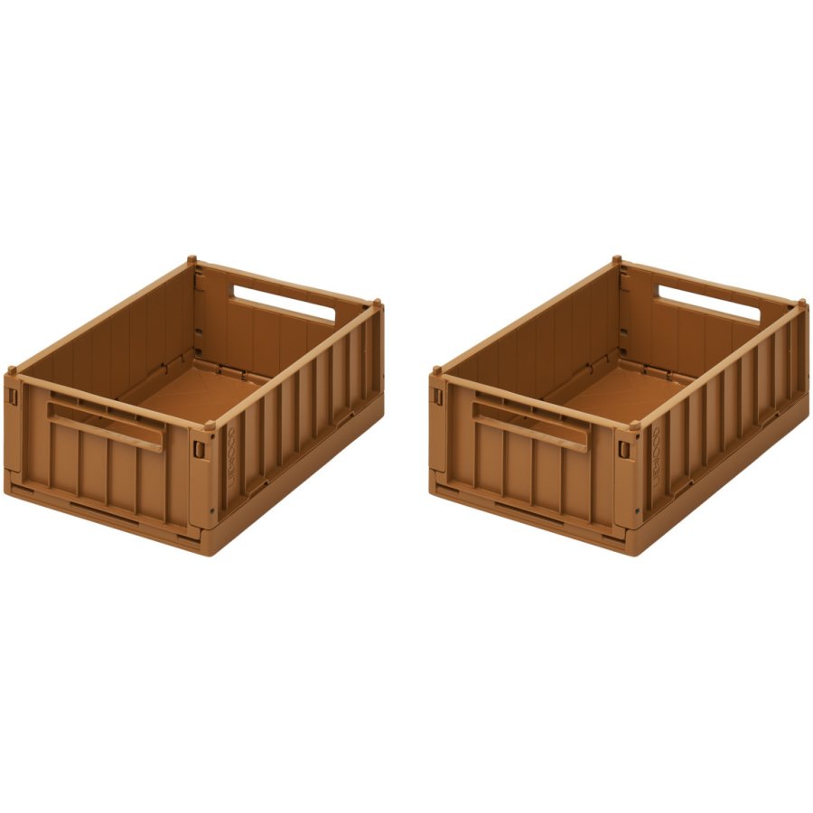 LIEWOOD Weston Faltbare Aufbewahrungsbox 2er Set, 18x25 cm, Golden Caramel