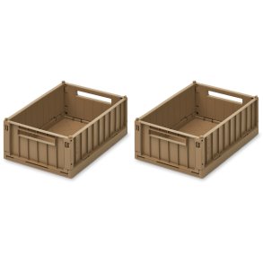 LIEWOOD Weston Faltbare Aufbewahrungsbox 2er Set, 18x25 cm, Oat