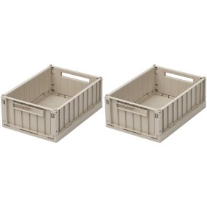 LIEWOOD Weston Faltbare Aufbewahrungsbox 2er Set, 18x25 cm, Sandy