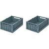 LIEWOOD Weston Faltbare Aufbewahrungsbox 2er Set, 25X36 cm, Whale Blue