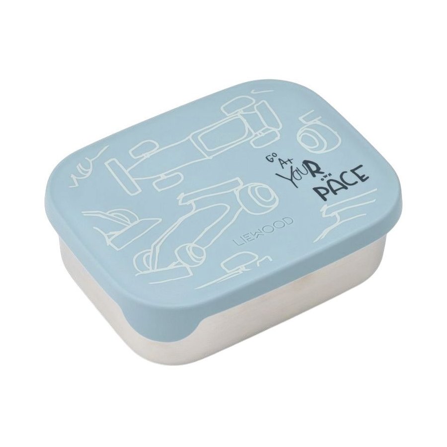 Liewood Arthur Madkasse 900 ml, Race Cars/Beach Blue