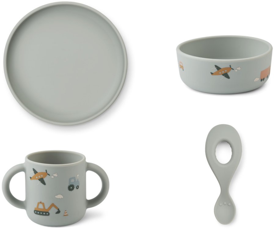 LIEWOOD Vivi Geschirrset 4-teilig, Dove Blue Mix