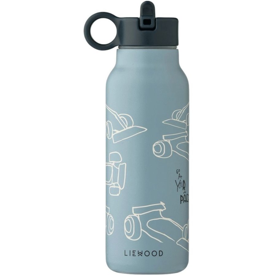 Liewood Falk Vandflaske 350 ml, Race Cars/Beach Blue