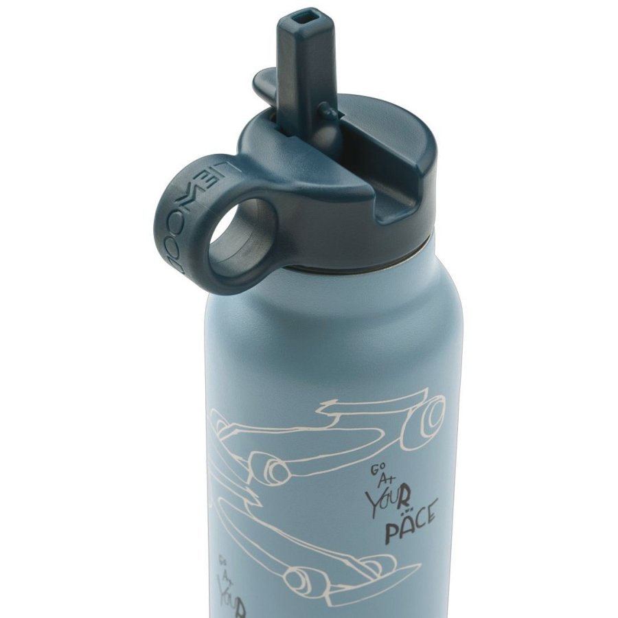 Liewood Falk Vandflaske 350 ml, Race Cars/Beach Blue