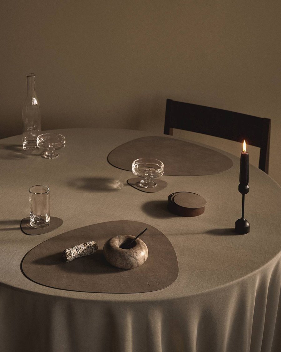 LIND DNA Circle Recycled L�der Glasbrik �10 cm, Nupo Nomad Grey