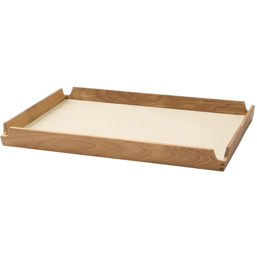 LIND DNA Square Airy Dienblad 36x28 cm, Nupo Vanille/Teak