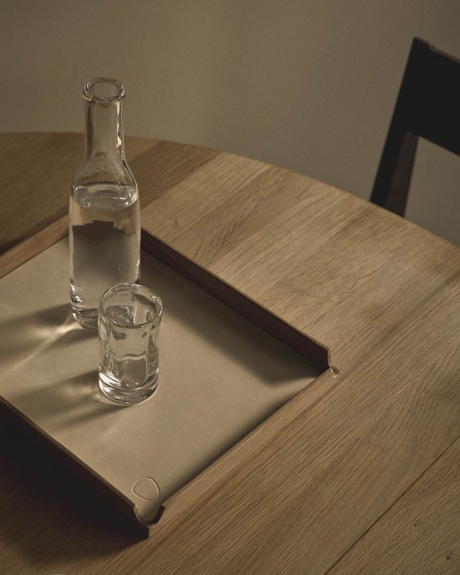 LIND DNA Square Airy Dienblad 36x28 cm, Nupo Vanille/Teak