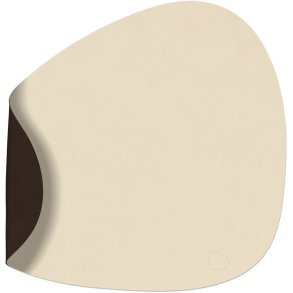 LIND DNA Curve Vendbar Recycled Leder Tischset 37x44 cm, Nupo Vanille/Hasel