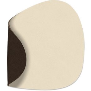 LIND DNA Curve Vendbar Recycled Leder Glasuntersetzer 11x13 cm, Nupo Vanille/Hasel