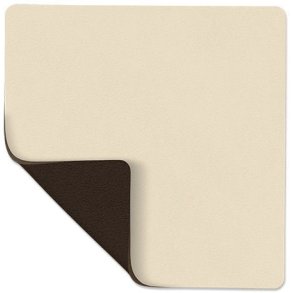LIND DNA Square Vendbar Recycled Leder Glasuntersetzer 10x10 cm, Nupo Vanille/Hasel
