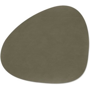 LIND DNA Curve Recycled Leder Tischset 37x44 cm, Corduroy Army Green