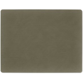 LIND DNA Square Recycled Læder Dækkeserviet 35x45 cm, Corduroy Army Green