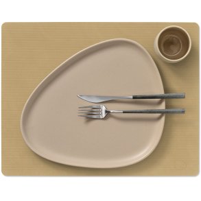 LIND DNA Square Recycled Læder Dækkeserviet 35x45 cm, Corduroy Khaki