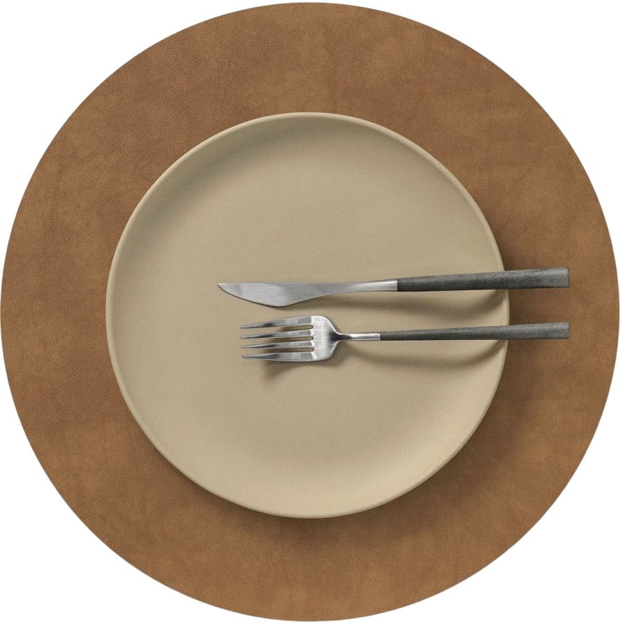 LIND DNA Circle Recycled L�der D�kkeserviet �38 cm, Nupo Natur