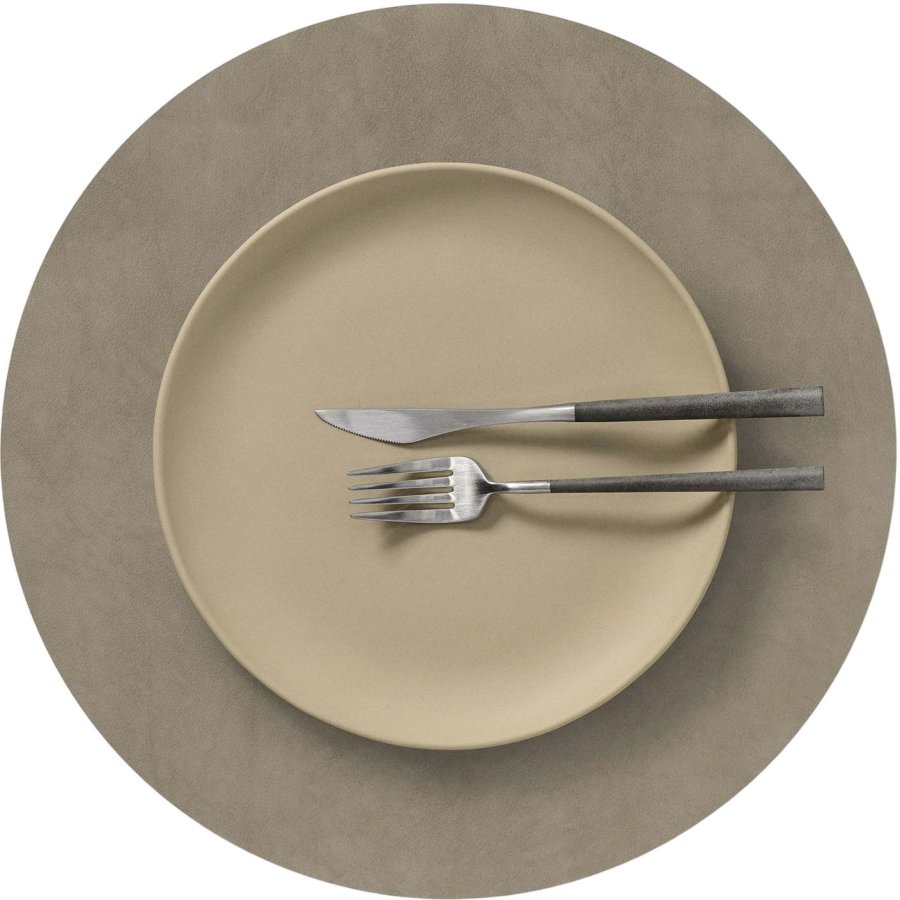 LIND DNA Circle Recycled L�der D�kkeserviet �38 cm, Nupo Nomad Grey