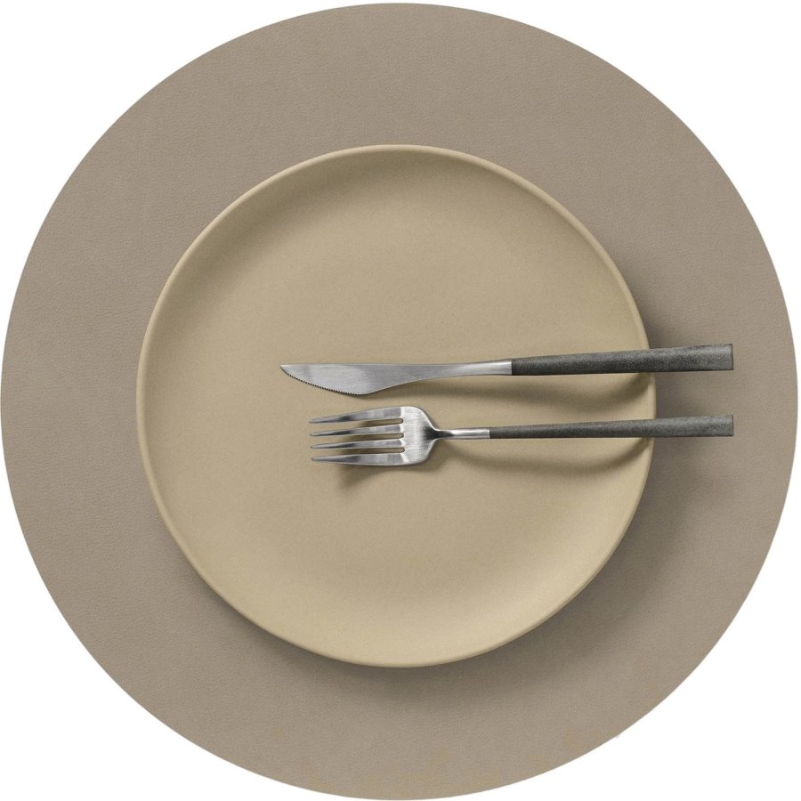 LIND DNA Circle Recycled L�der D�kkeserviet �38 cm, Nupo Clay Brown