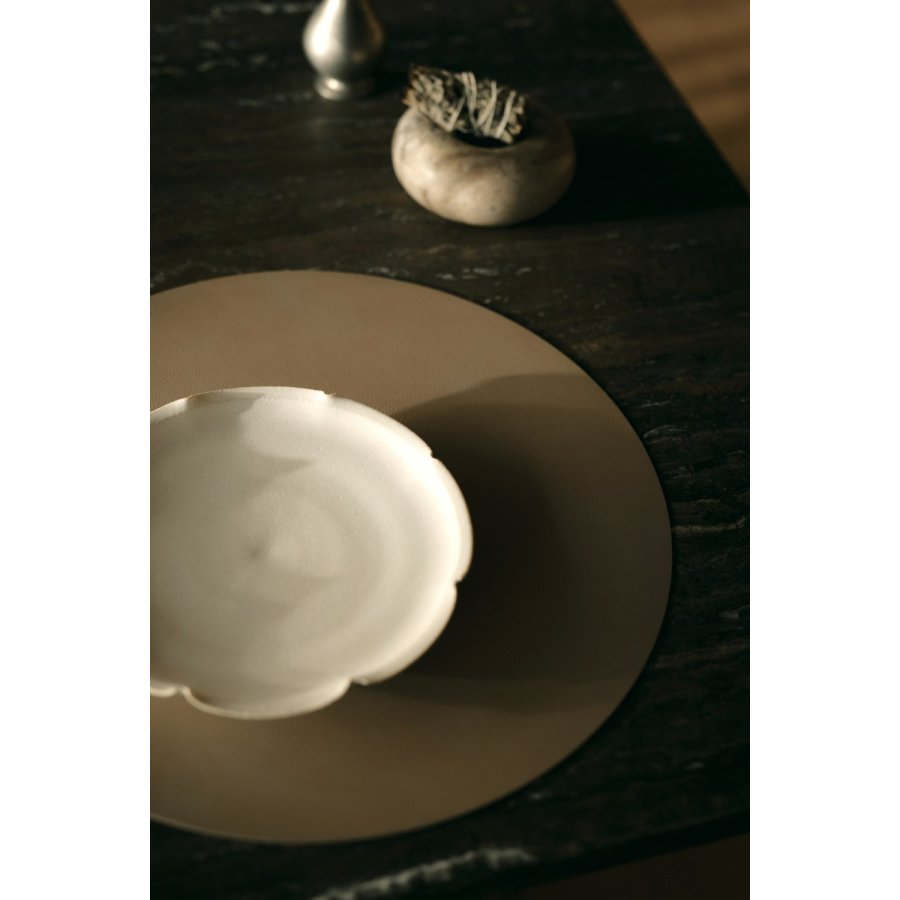 LIND DNA Circle Recycled L�der D�kkeserviet �38 cm, Nupo Clay Brown