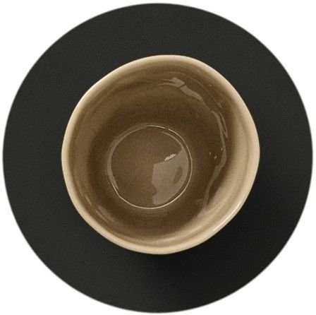 LIND DNA Circle Recycled Leder Glasuntersetzer �10 cm, Nupo Schwarze Tinte