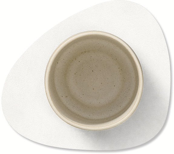 LIND DNA Curve Recycled L�der Glasbrik 11x13 cm, Nupo Pure White