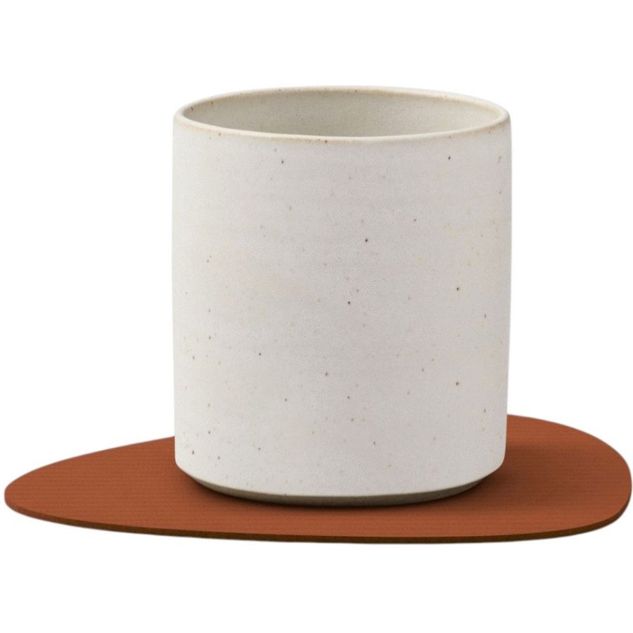 LIND DNA Curve Recycled Leder Glasuntersetzer 11x13 cm, Corduroy Rust