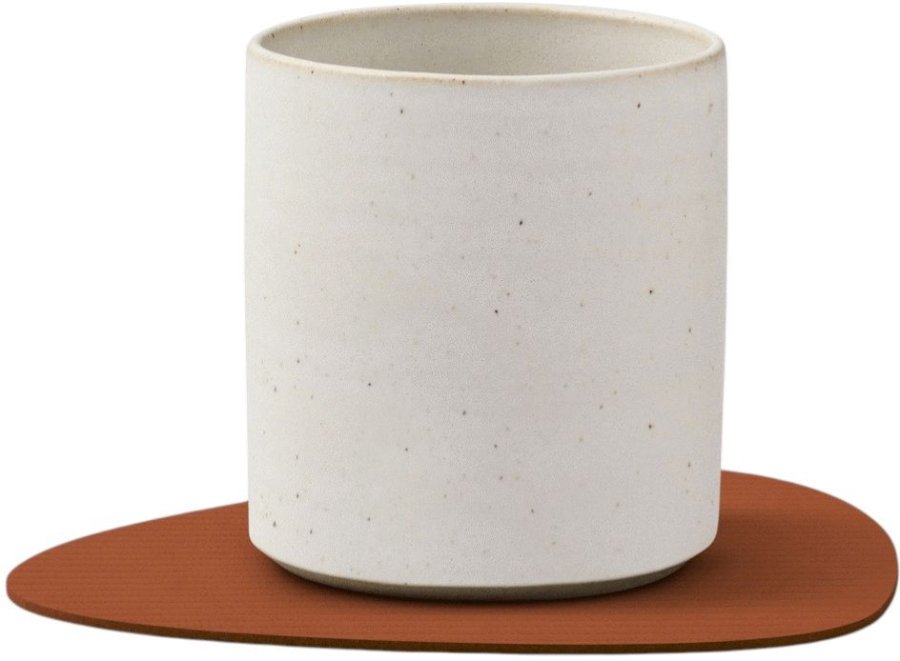 LIND DNA Curve Recycled Leder Glasuntersetzer 11x13 cm, Corduroy Rust