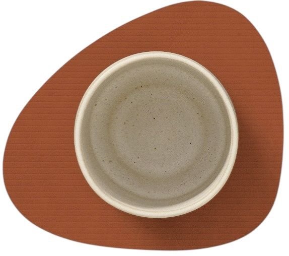 LIND DNA Curve Recycled Leder Glasuntersetzer 11x13 cm, Corduroy Rust