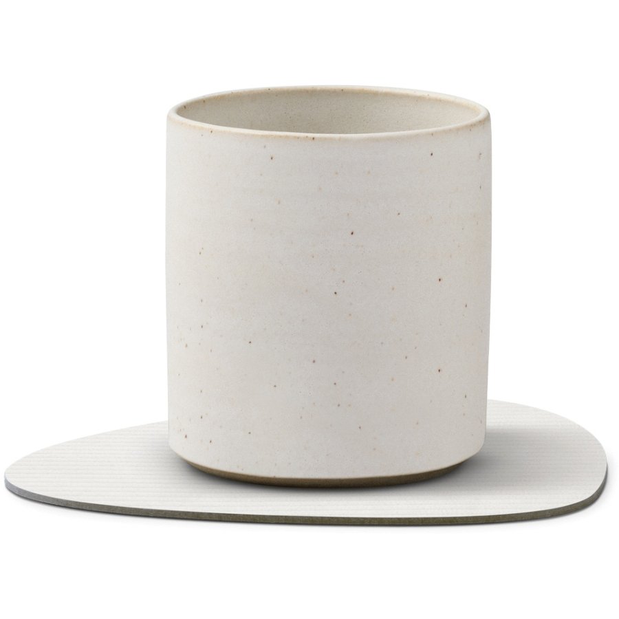 LIND DNA Curve Recycled Leder Glasuntersetzer 11x13 cm, Corduroy Pure White