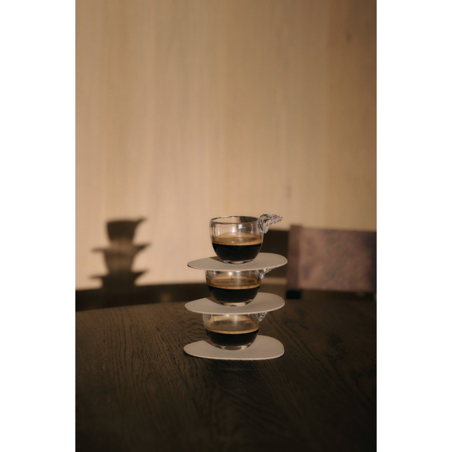 LIND DNA Curve Recycled Leder Glasuntersetzer 11x13 cm, Corduroy Pure White