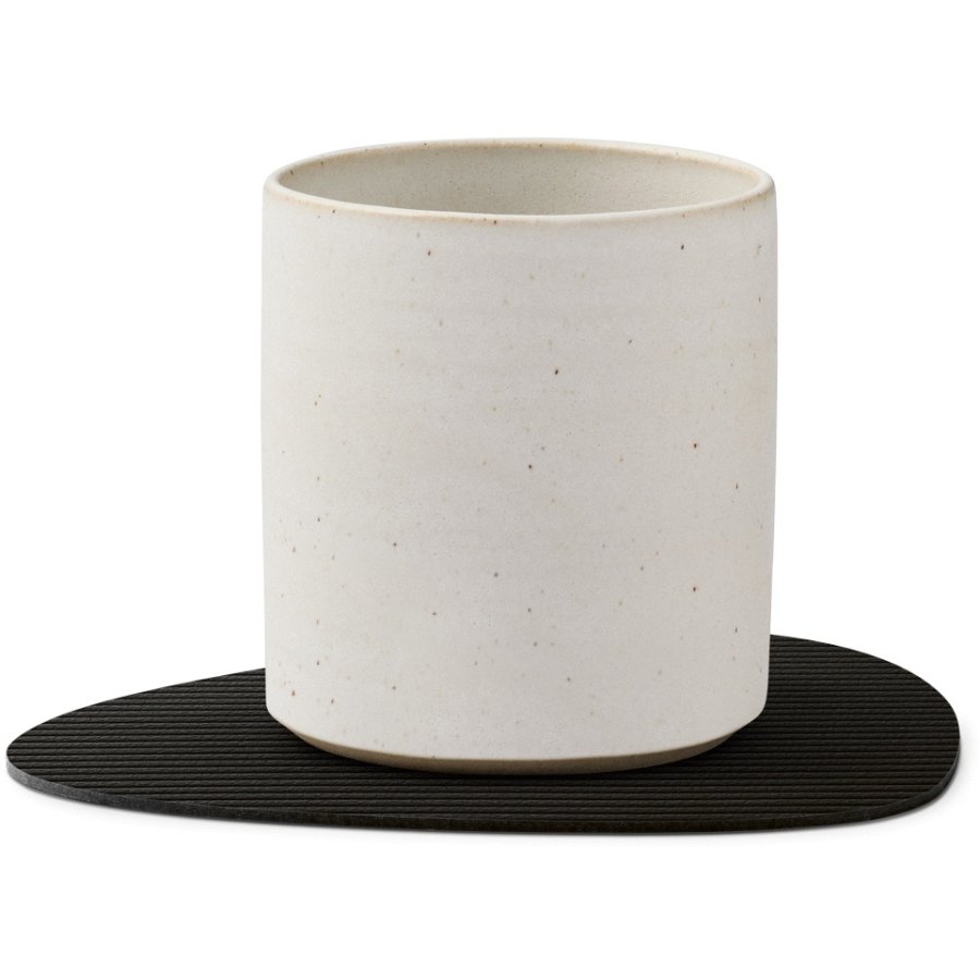 LIND DNA Curve Recycled Leder Glasuntersetzer 11x13 cm, Corduroy Black Ink