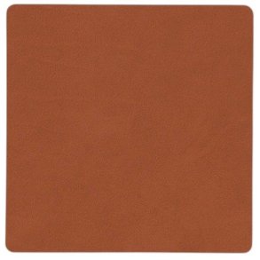 LIND DNA Square Recycled Leder Glasuntersetzer 10x10 cm, Nupo Rust